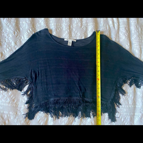 Vintage black fringe crop top - Picture 4 of 7